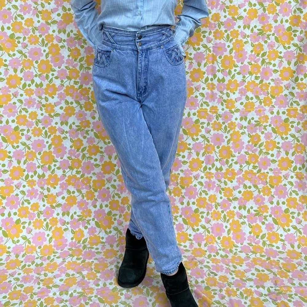 Vintage STEFANO international 80s stone light washed denim